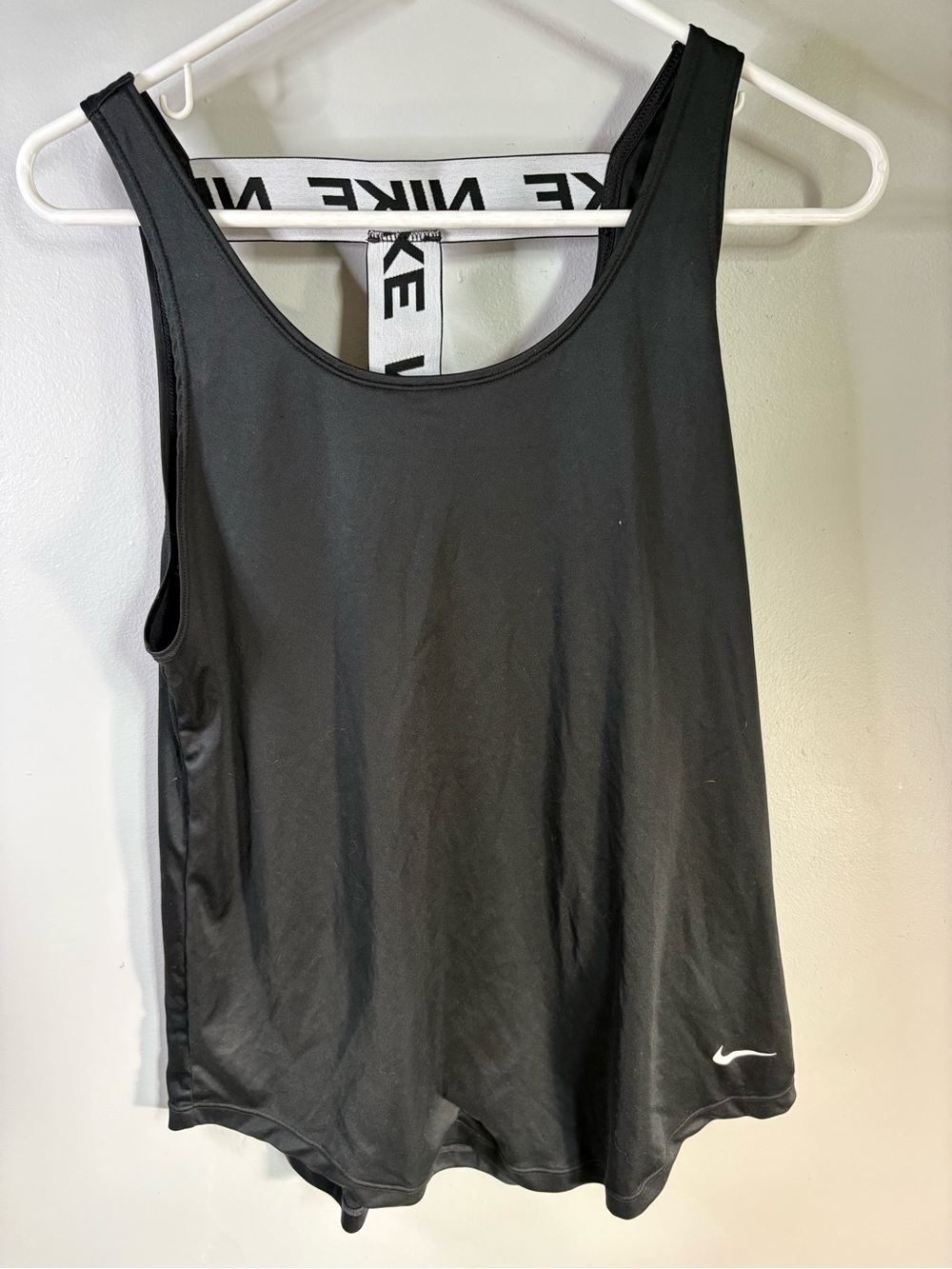 Nike Black Athletic Scoop Tank with Branded Back Strap